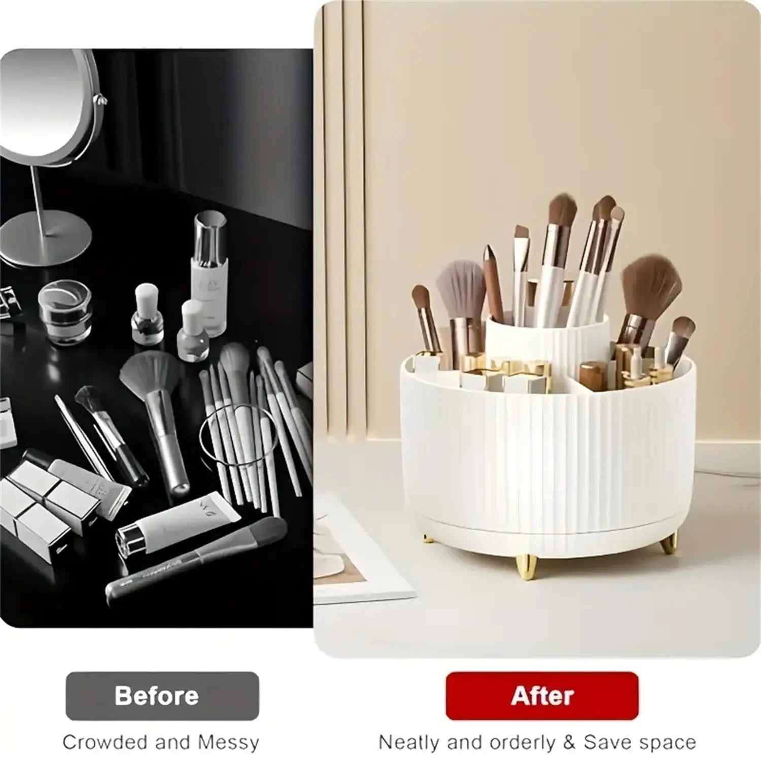 360° Rotating Makeup Organizer – Cosmetic Storage