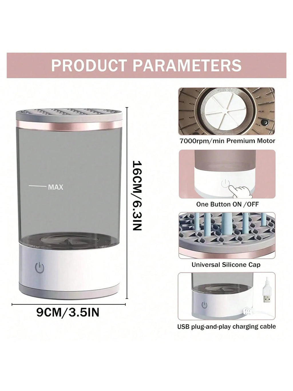 Automatic Makeup Brush Cleaner