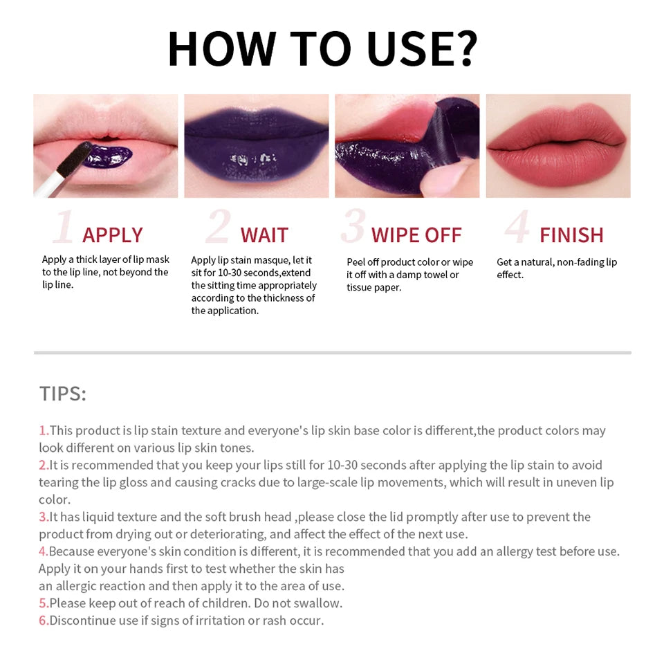 Peel Off Lip Stain Reveal Long Lasting