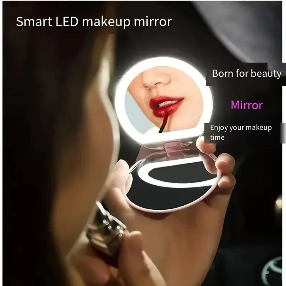 Portable LED Makeup Mirror – 1X/3X Magnification
