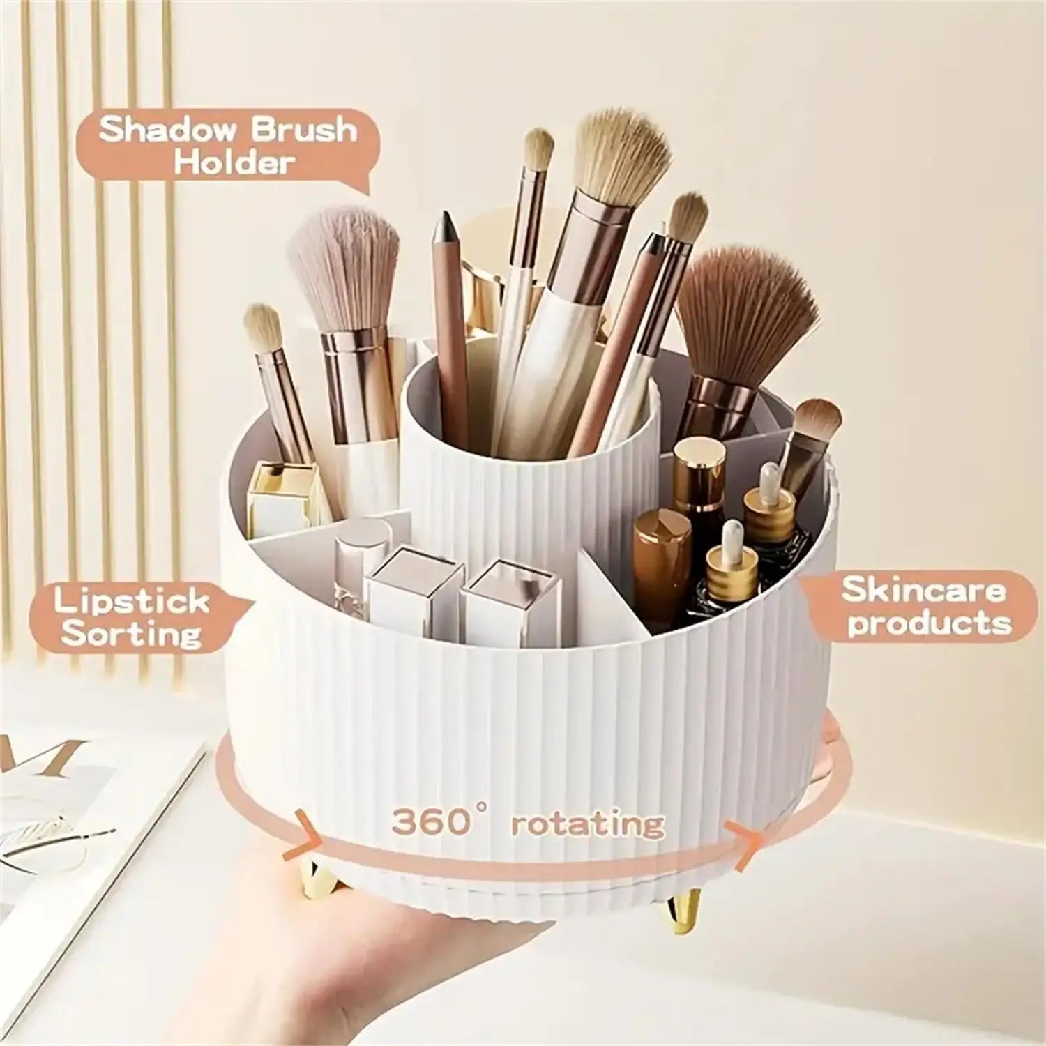 360° Rotating Makeup Organizer – Cosmetic Storage